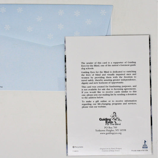 Greeting Card / Christmas Card, Yellow Labrador Dog, Unused with Envelope & Seal, Vintage