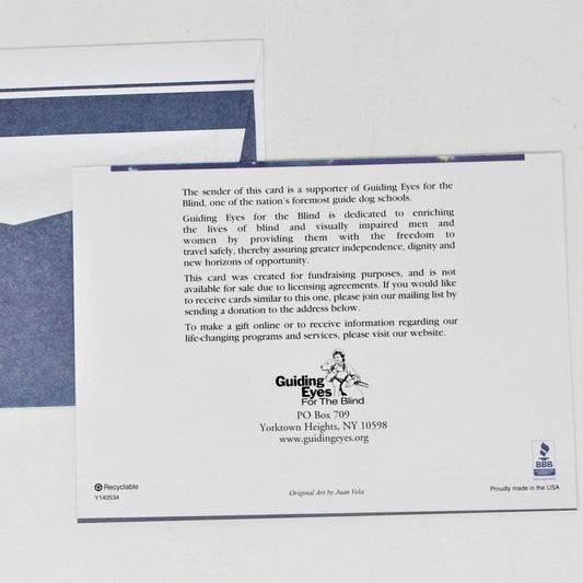 Greeting Card / Christmas Card, Yellow Labrador Family, Unused with Envelope & Seal, Vintage