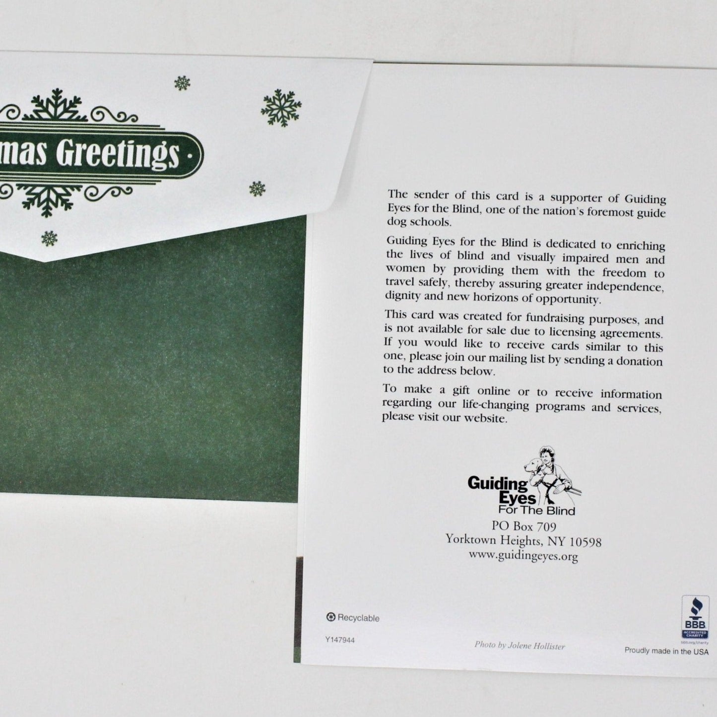 Greeting Card / Christmas Card, German Shepherd Dog, Unused with Envelope & Seal, Vintage