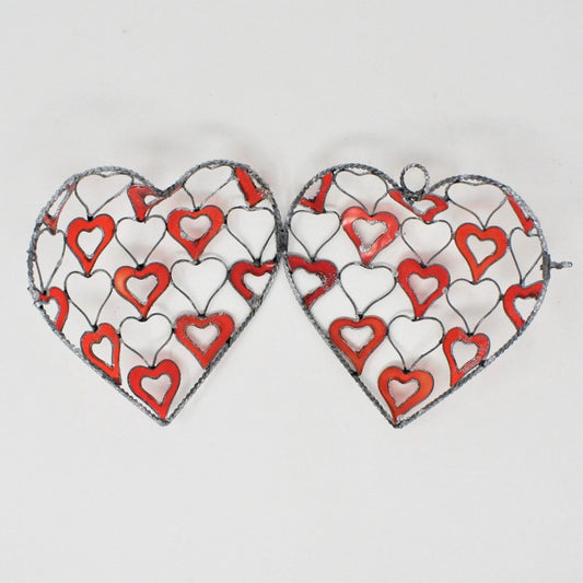 Wire Art, Heart Shaped Wire and Enamel, Potpourri Fillable, Hand Made