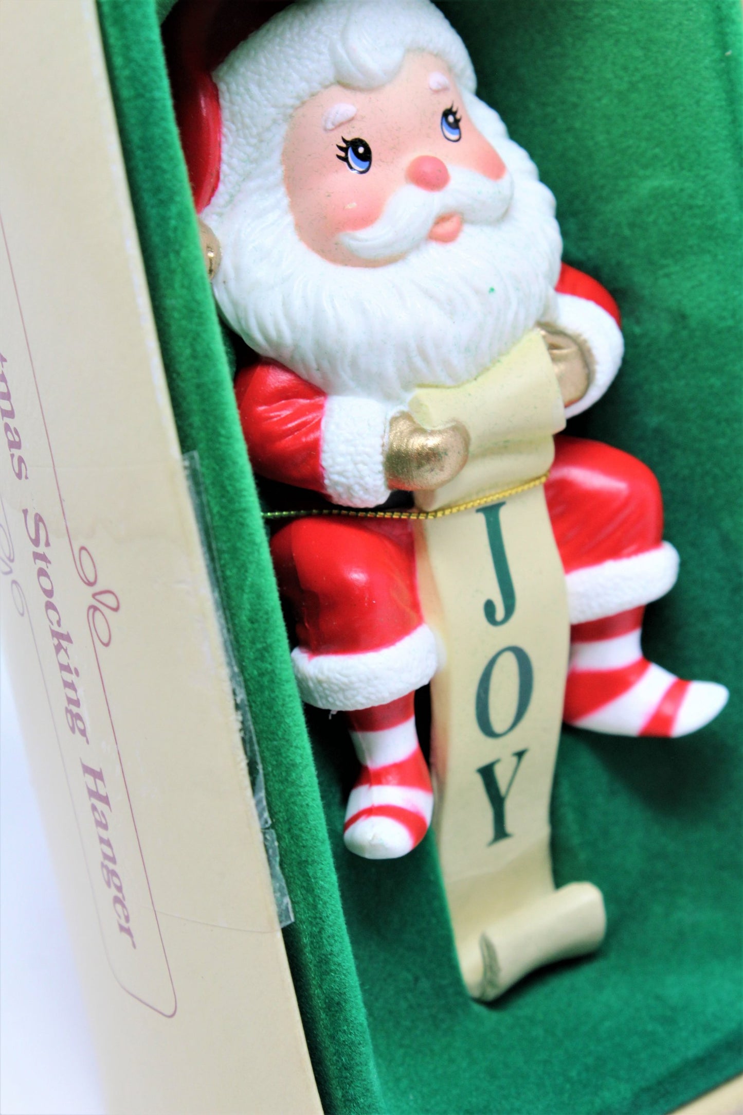 Stocking Hanger, Russ Berrie 4660, Santa Joy, Vintage, Hong Kong
