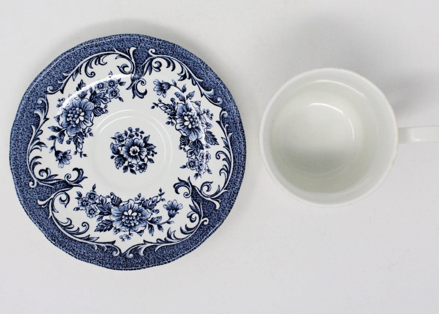Coffee Cup and Saucer, J&G Meakin, Avondale Blue, Ironstone, Set of 2, Vintage