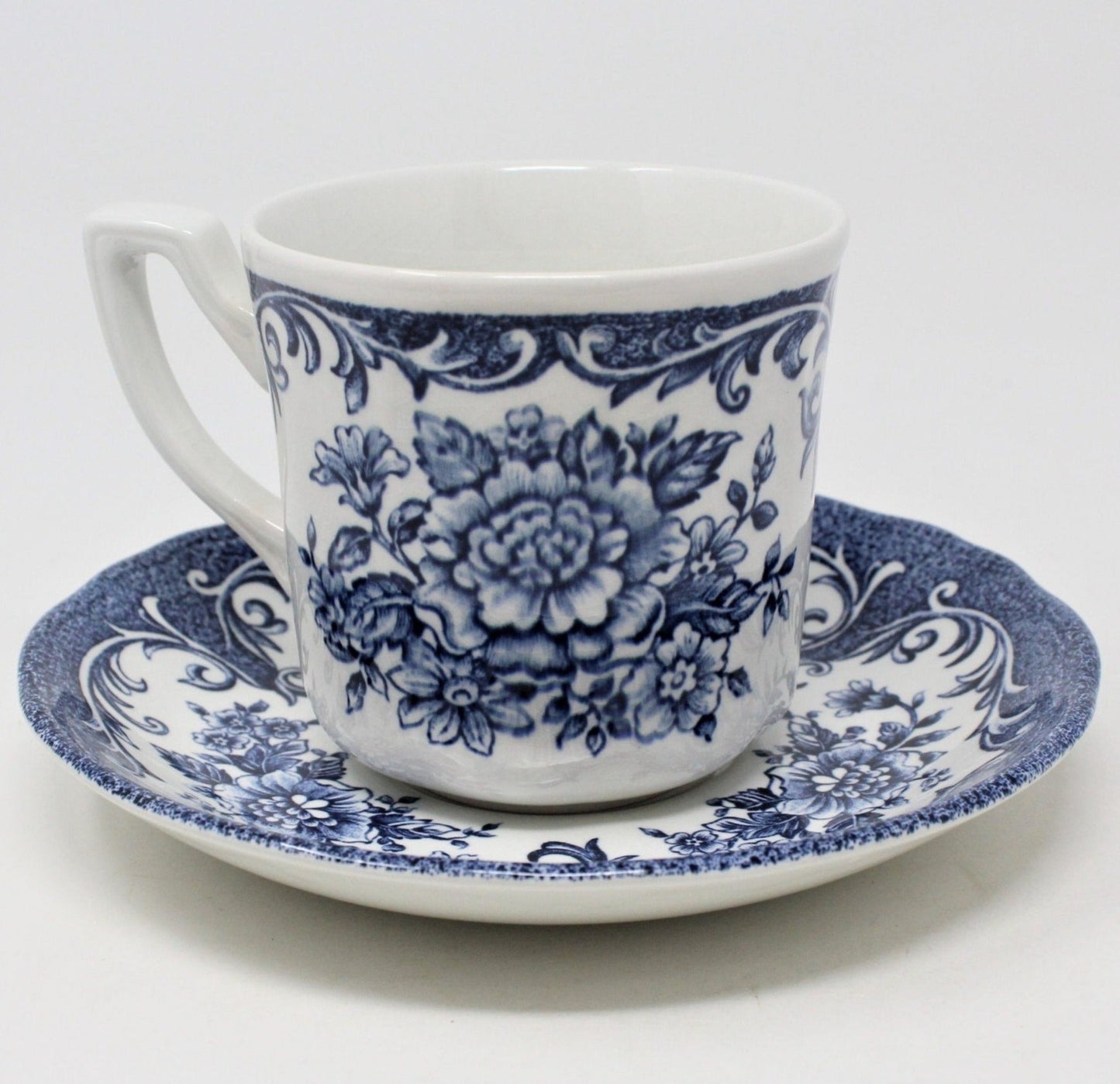 Coffee Cup and Saucer, J&G Meakin, Avondale Blue, Ironstone, Set of 2, Vintage