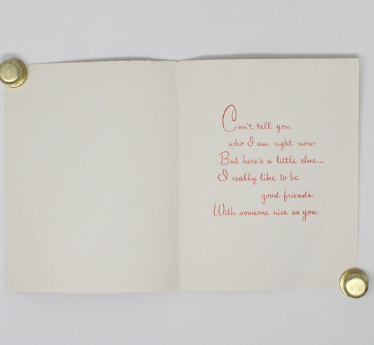 Greeting Card / Valentine's Day Card, Secret Pal, Unused, Vintage