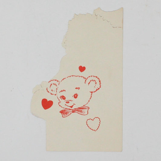 Greeting Card / Valentine's Day Card, Teddy Bear, Unused, Vintage