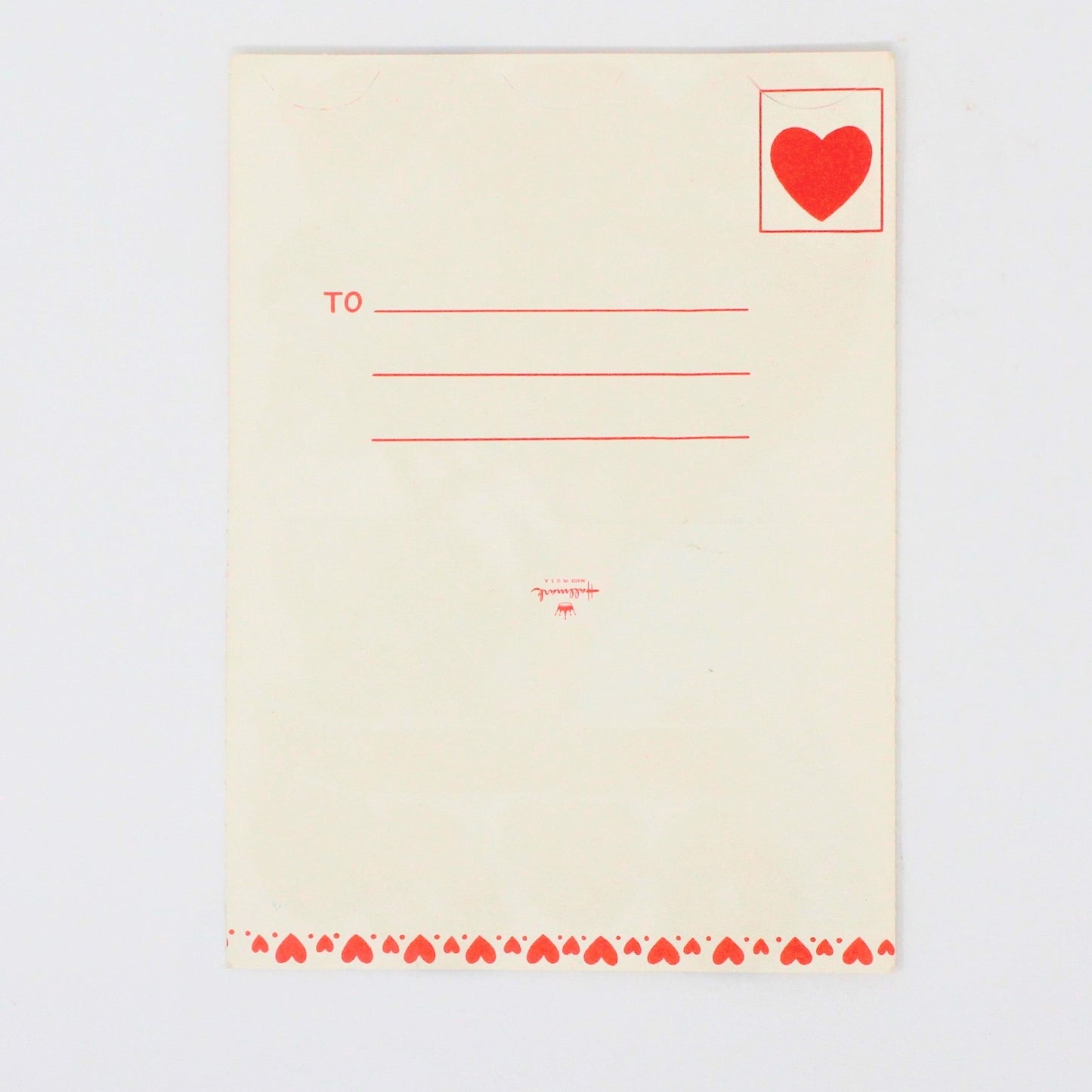 Greeting Card / Valentine's Day Card, Boy & Dog on Red Wagon, Hallmark Self Mailer, Unused, Vintage