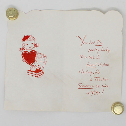 Greeting Card / Valentine's Day Card, Boy & Girl on Scooter / Vespa, Unused, Vintage