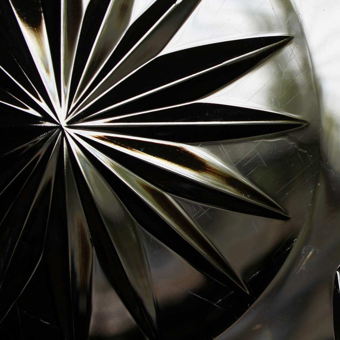 Bowl, Crystal Console Bowl, Cut Arches, 1990's