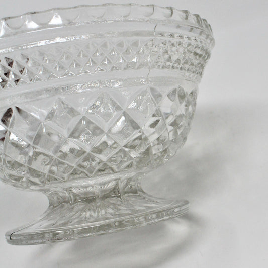 Bon Bon / Candy Dish with Lid, Anchor Hocking, Pedestal Bowl, Wexford, Vintage
