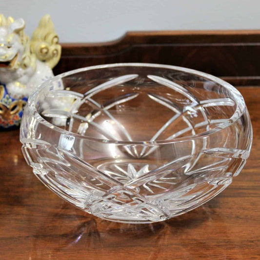 Bowl, Crystal Console Bowl, Cut Arches, 1990's