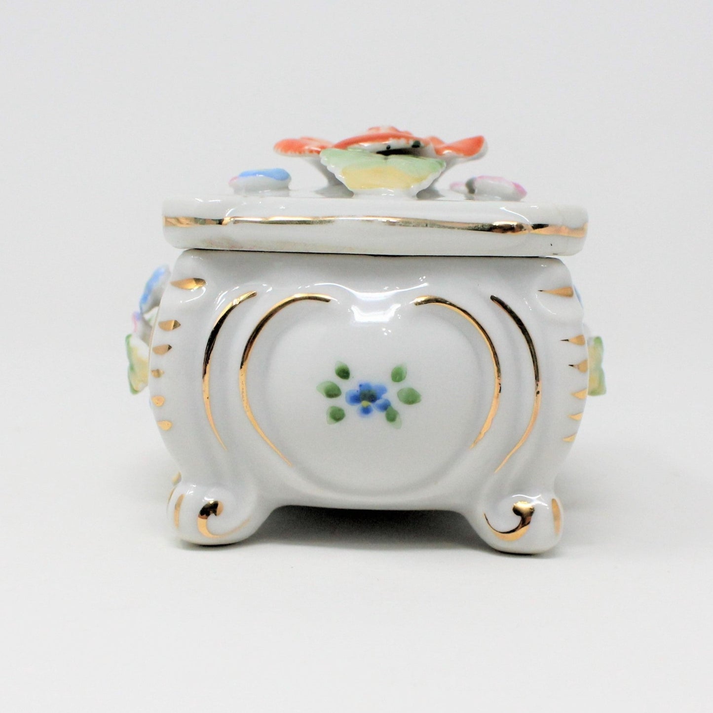 Porcelain Trinket Box, Vanity Decor, TT Takito, Vintage Japan