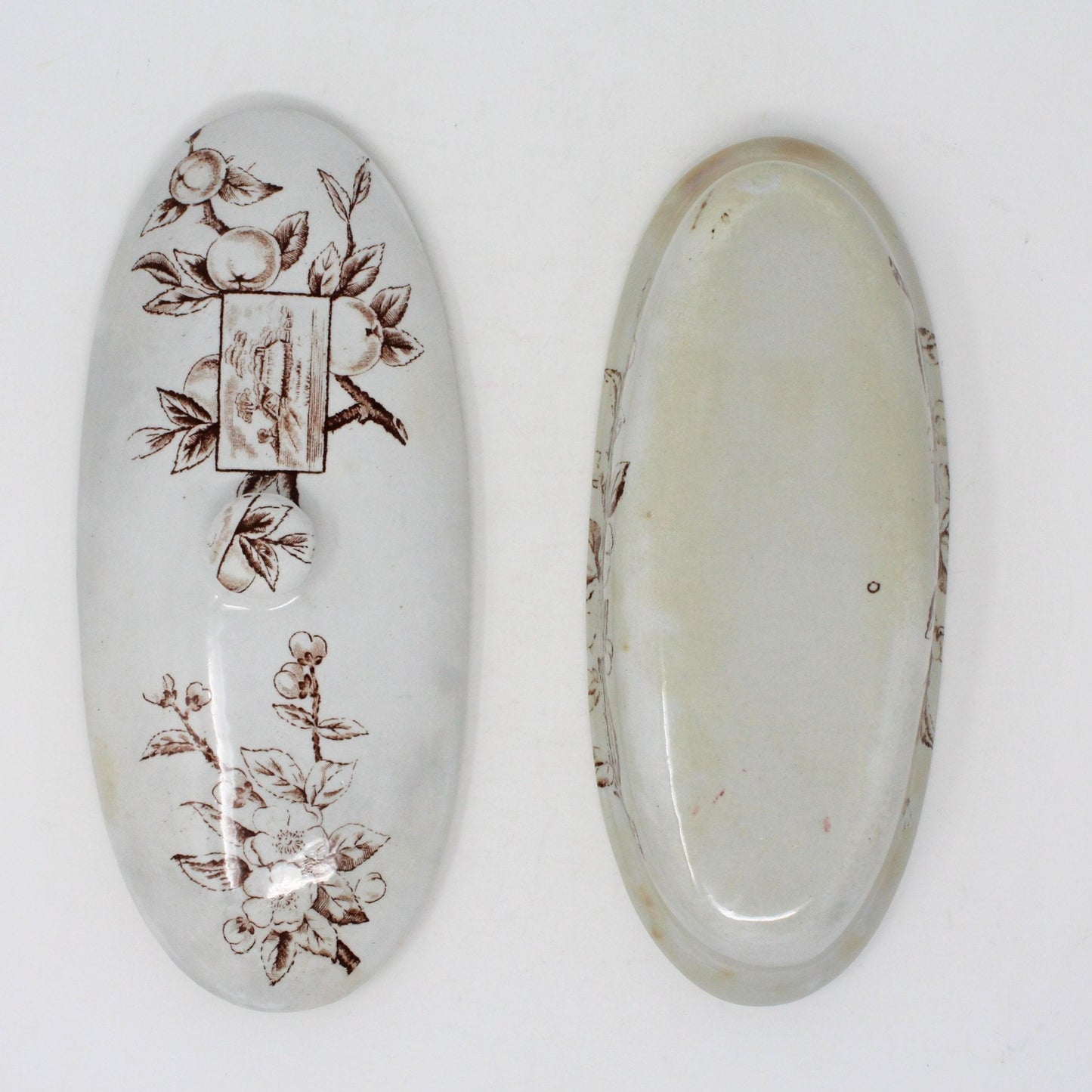 Razor / Toothbrush Dish, Transferware, Ironstone Victorian Aesthetic Movement, Antique