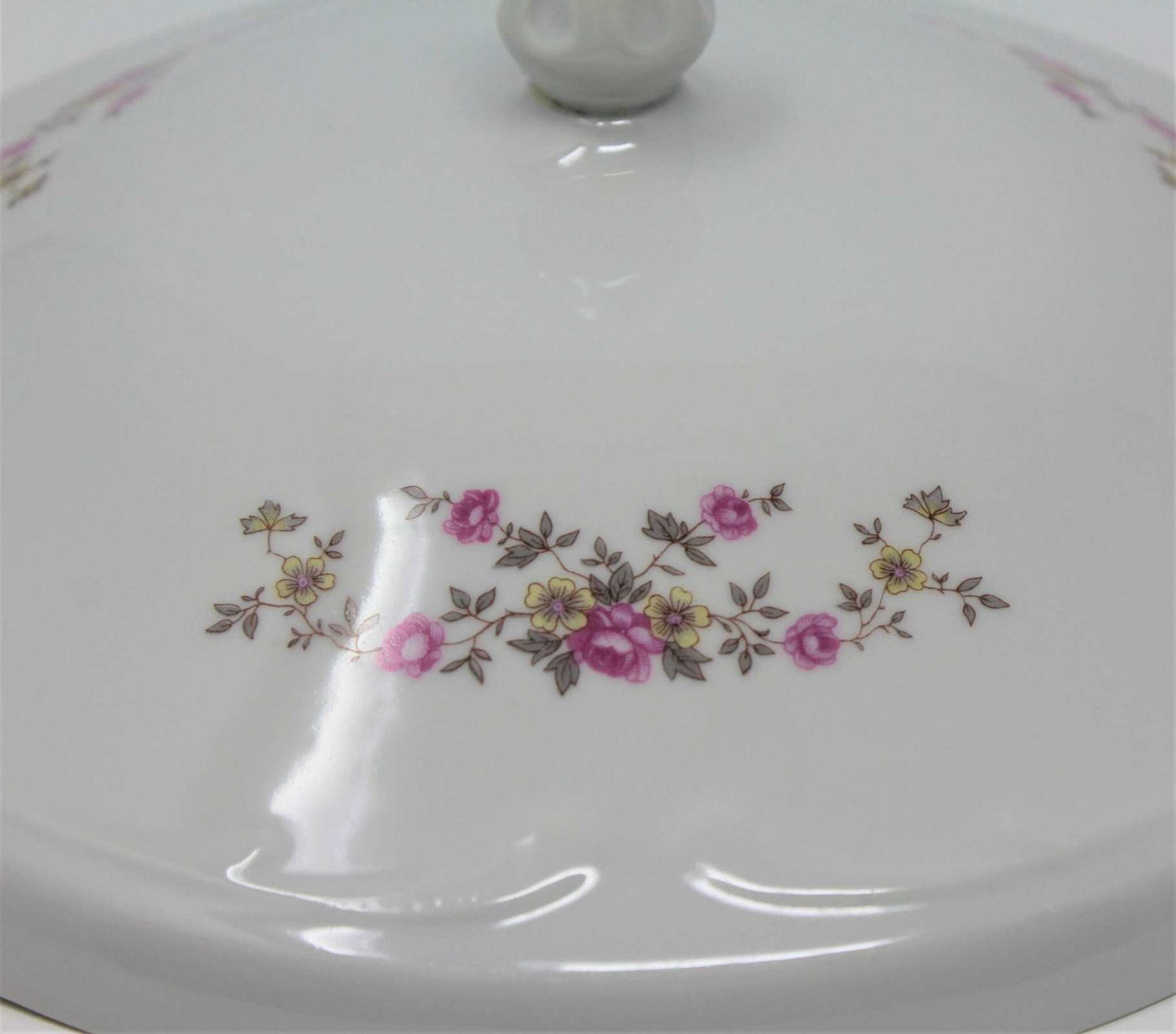 Soup Tureen with Lid, Wtoctawek Poland, Pink Flowers, Vintage