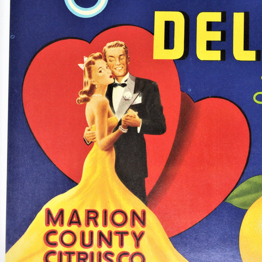 Crate Label, Delite El-West Florida Citrus, NOS, Vintage