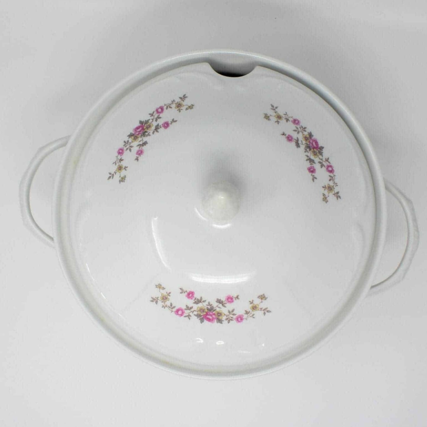 Soup Tureen with Lid, Wtoctawek Poland, Pink Flowers, Vintage