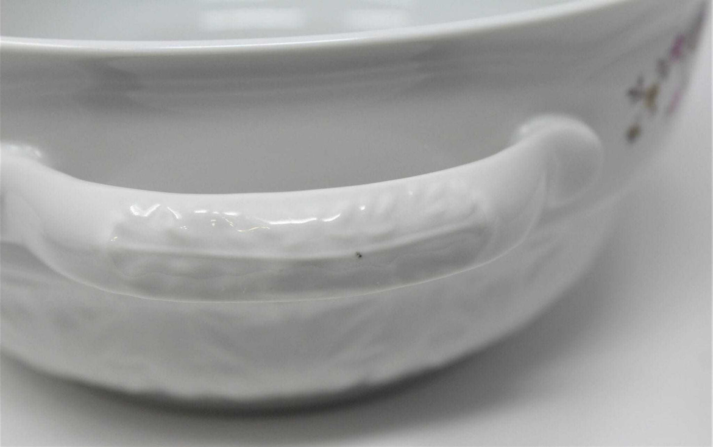 Soup Tureen with Lid, Wtoctawek Poland, Pink Flowers, Vintage