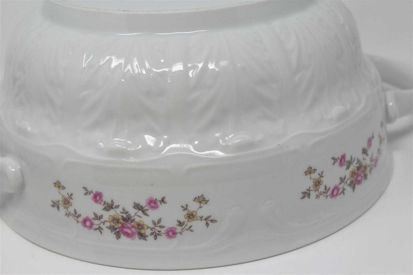 Soup Tureen with Lid, Wtoctawek Poland, Pink Flowers, Vintage