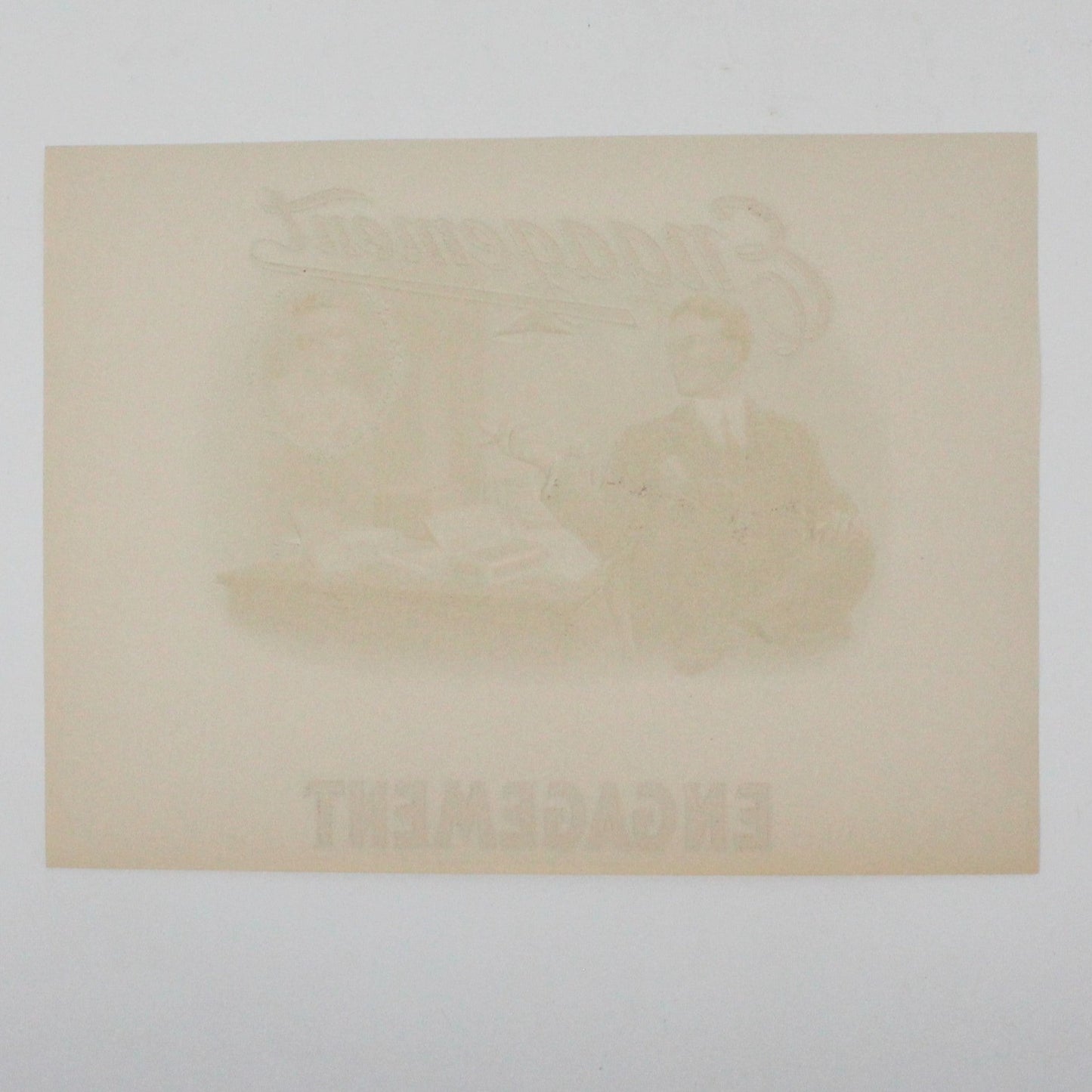 Cigar Box Label, Engagement, F.X. Smith's Sons, Original Lithograph, Vintage NOS