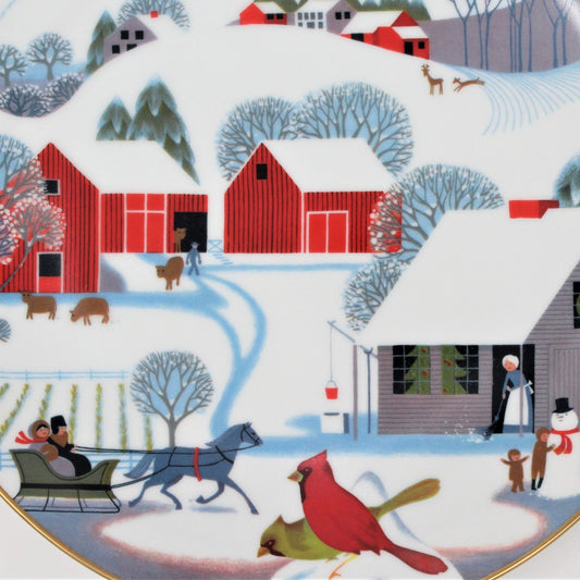 Decorative Plate, Betsey Bates, Christmas Morning, Vintage 1980