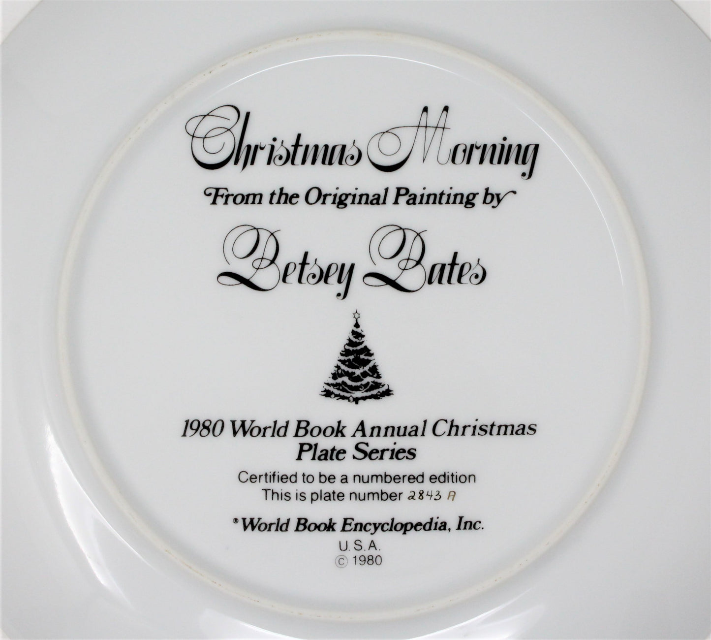 Decorative Plate, Betsey Bates, Christmas Morning, Vintage 1980