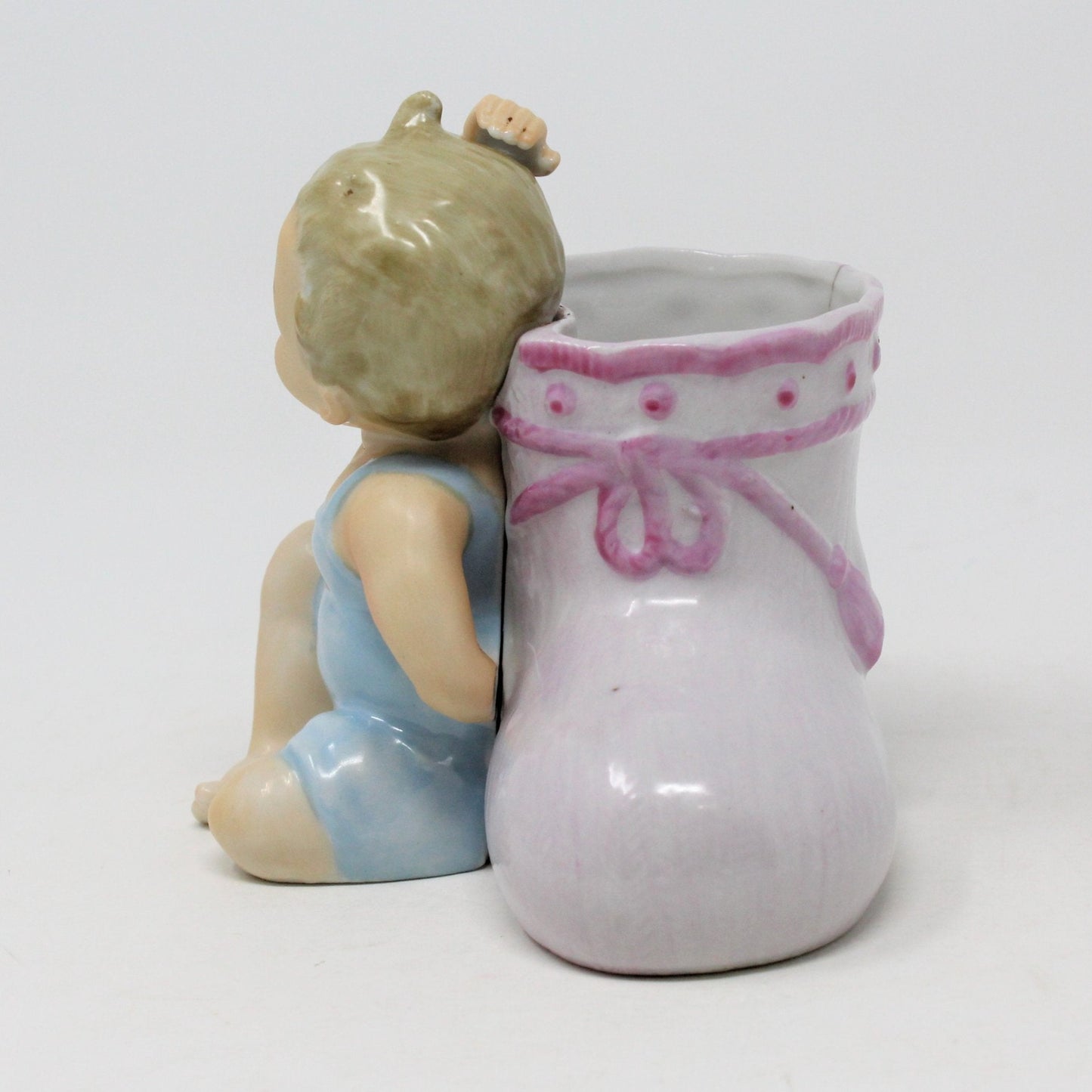 Planter / Baby Nursery, Napco Hand Painted Baby Bootee, Porcelain, Vintage
