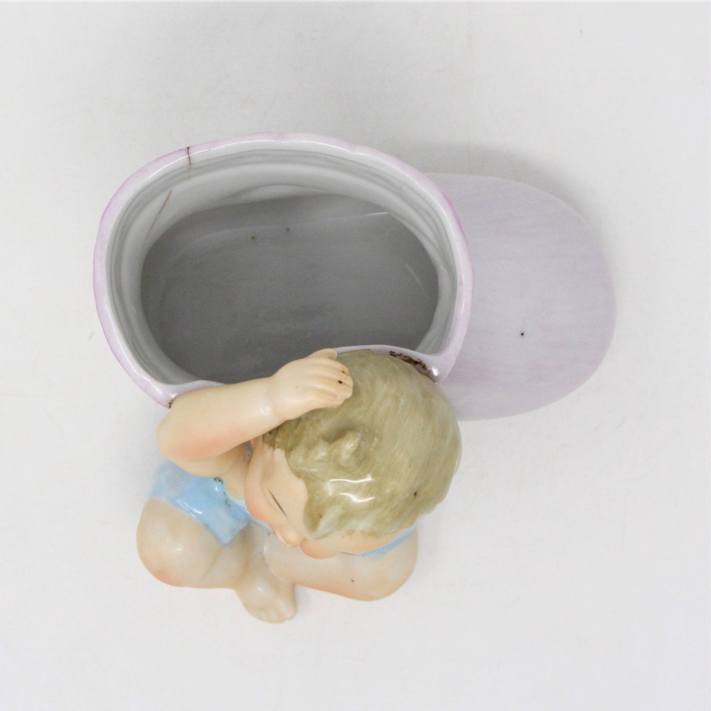 Planter / Baby Nursery, Napco Hand Painted Baby Bootee, Porcelain, Vintage