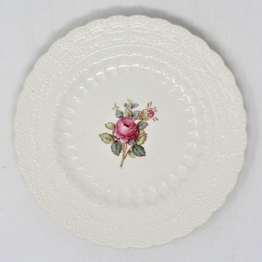 Vintage Bread & Butter Plate by Spode Copeland for Sale.  In Billingsley Rose Pattern, (Old Backstamp), Classic Tableware, Romantic Pink Rose, English Earthenware, Vintage: 1944