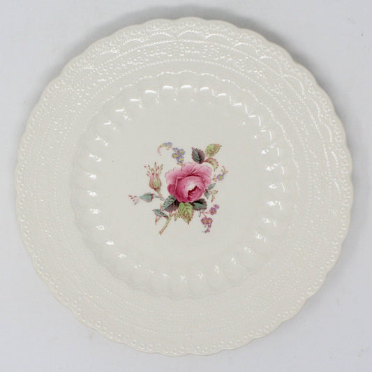 Vintage Salad / Dessert Plate by Spode Copeland.  In Billingsley Rose Pattern, (Old Backstamp), Classic Tableware, Romantic Pink Rose, English Earthenware, Vintage: 1944