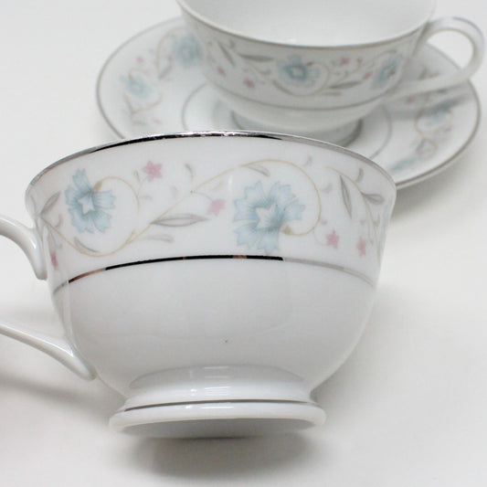 Teacup and Saucer, Fine China of Japan, English Garden, Set of 2, Vintage