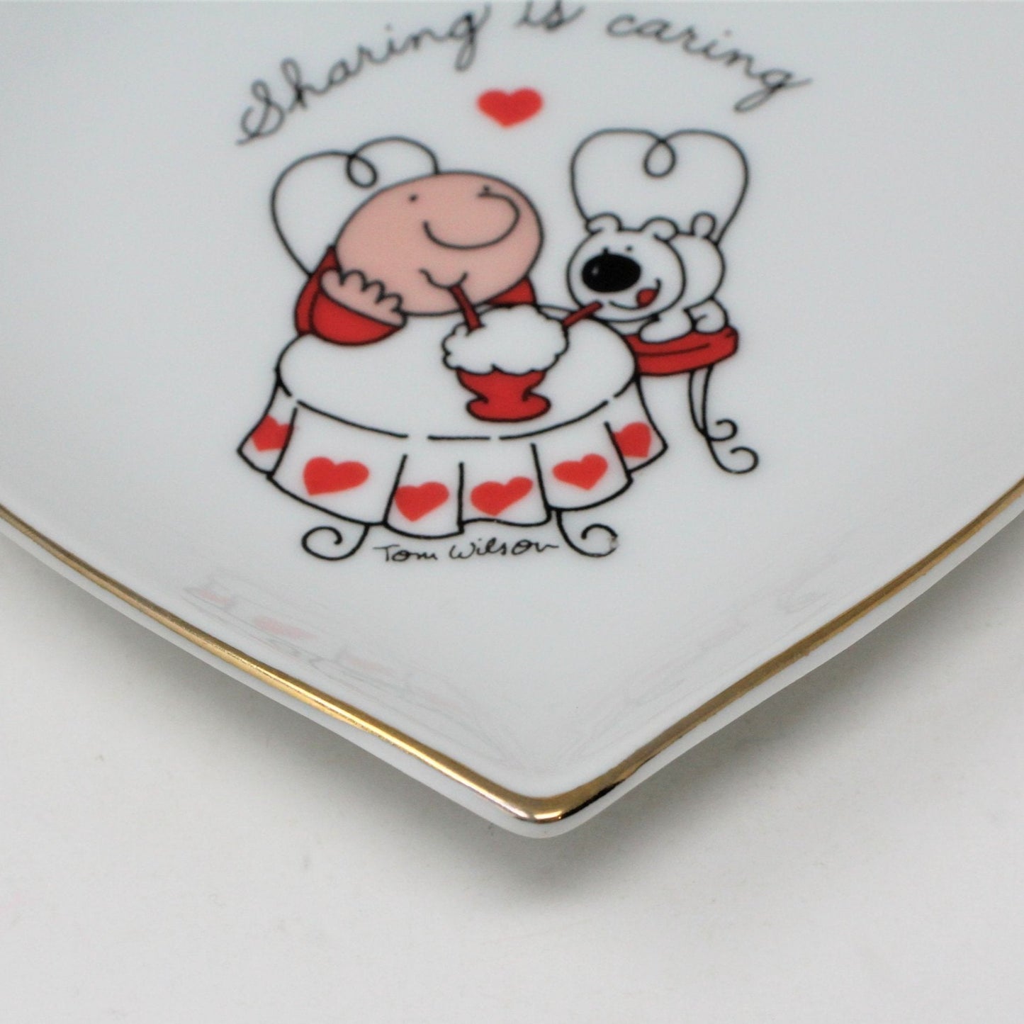 Trinket Dish, Ziggy Heart Shaped Dish, Sharing is Caring, 1980, Vintage, SOLD