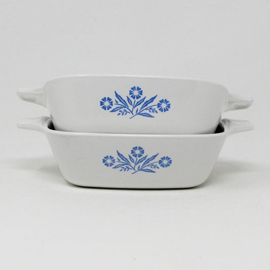 Casserole, Corning, Cornflower Blue Petite Pan, P-41-B, Set of 2, Vintage