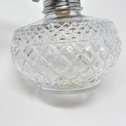 Oil Lamp, Anchor Hocking, Wexford Clear Glass, Lamplight Farms, Vintage 1985, SOLD