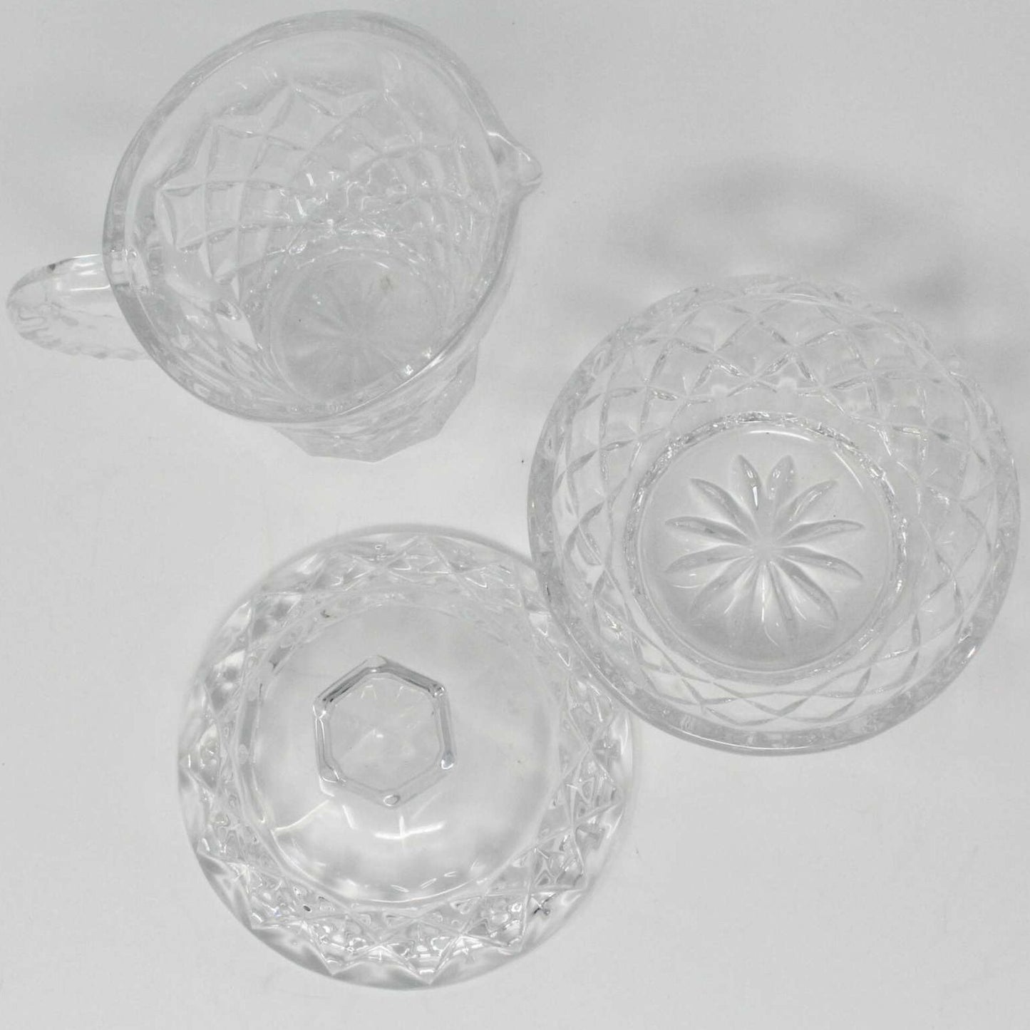 Creamer & Sugar with Lid, Galway, Ashford, Irish Crystal, Vintage