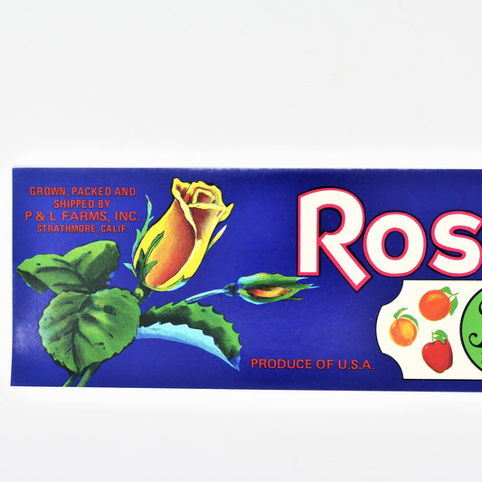 Crate Label, Rosebud Brand, P&L Farms, Original Lithograph 1940's, NOS, Vintage
