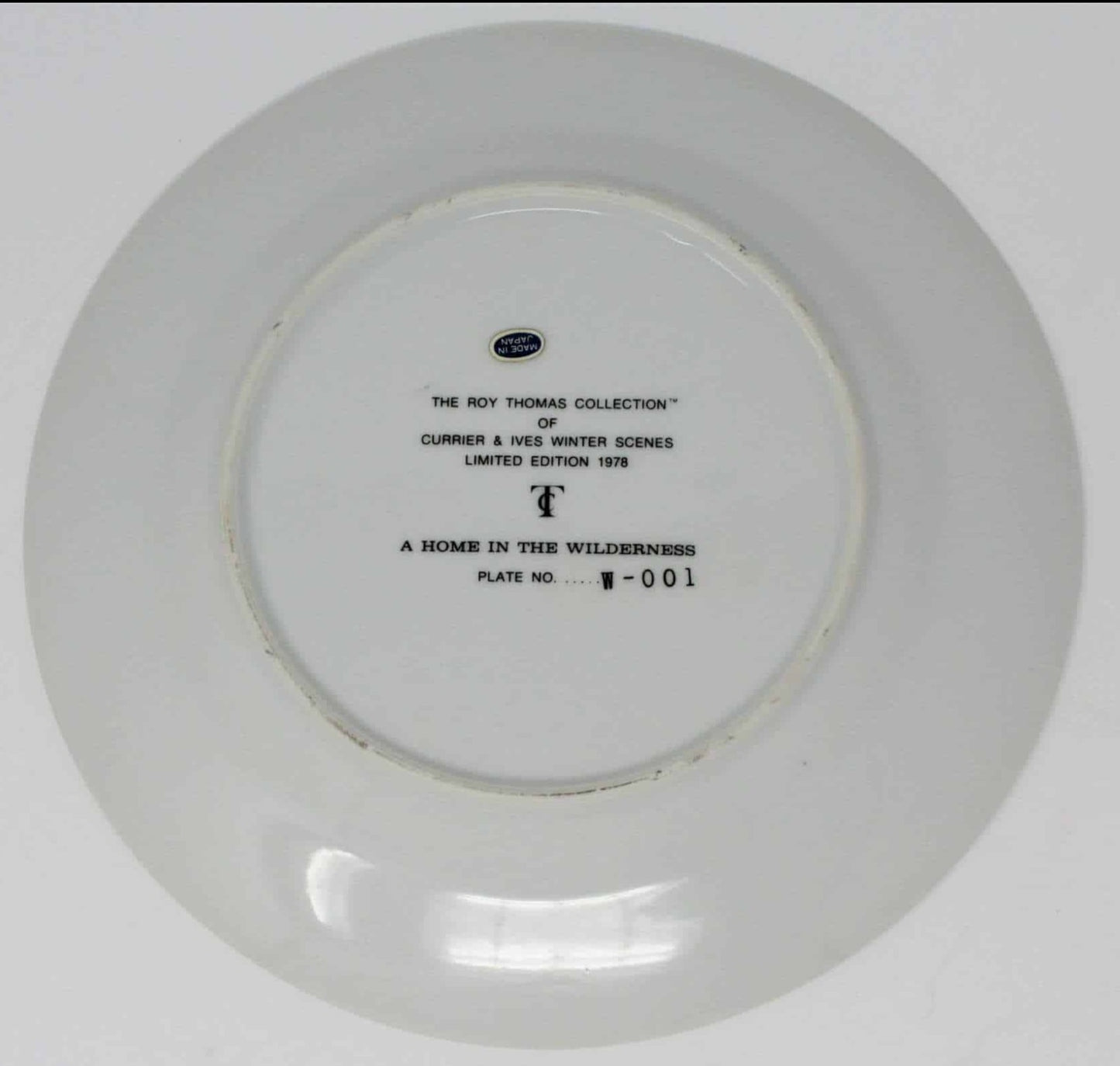 Decorative Plate, Currier & Ives, Roy Thomas, A Home in the Wilderness, Vintage