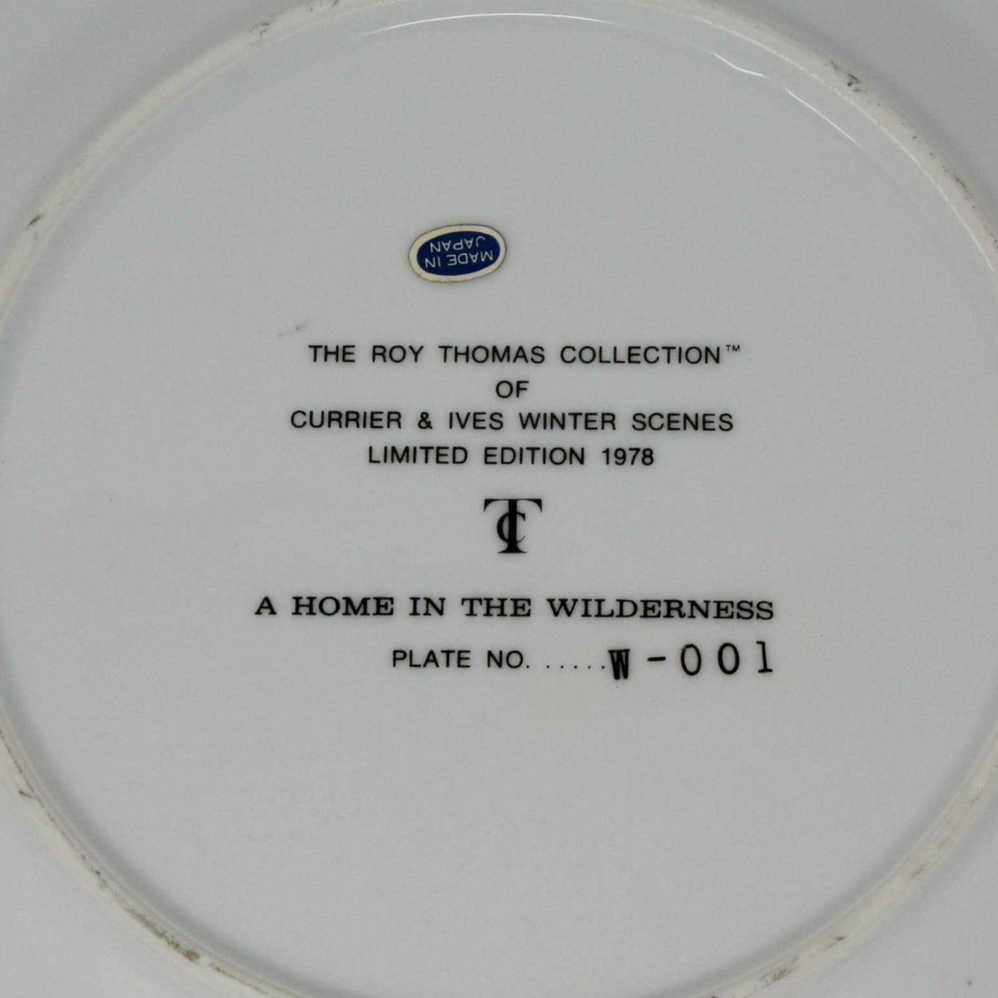 Decorative Plate, Currier & Ives, Roy Thomas, A Home in the Wilderness, Vintage
