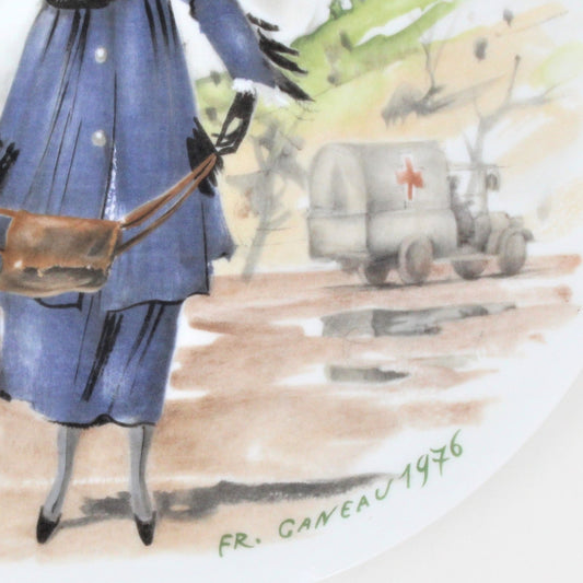 Decorative Plate, D'Arceau Limoges, F Ganeau Les Femmes du Siecle - Women of The Century, Edith La Femme Pratique, Vintage 1976, SOLD