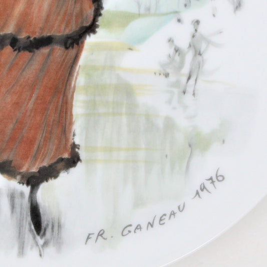 Decorative Plate, D'Arceau Limoges, F Ganeau Les Femmes du Siecle - Women of The Century, Colette La Femme Sportive, Vintage 1976