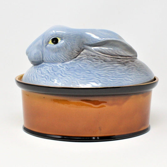 Vintage Casserole Dish, Rabbit Shaped Ovenware,  Portugal Pottery,  Serveware by SECLA, Oven to Table Cookware