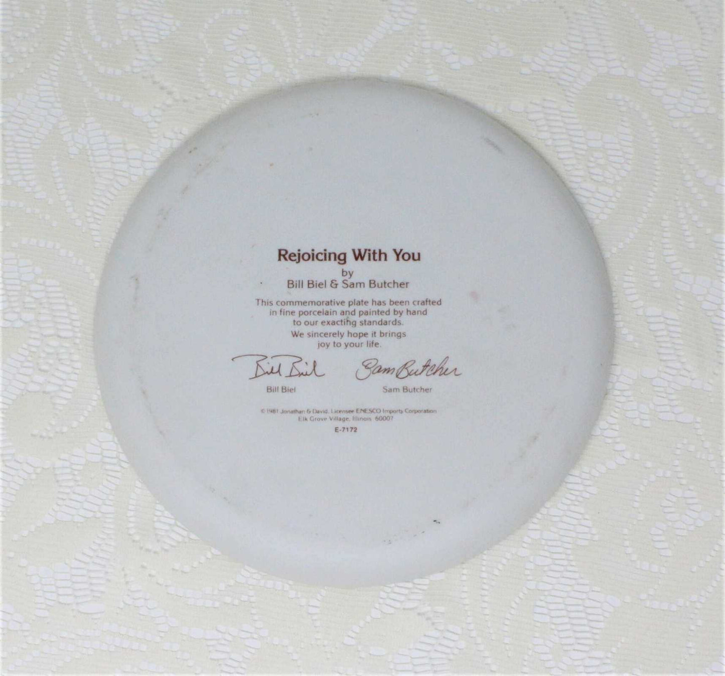 Decorative Plate, Enesco, Precious Moments, Rejoicing With You, Vintage 1981, SOLD