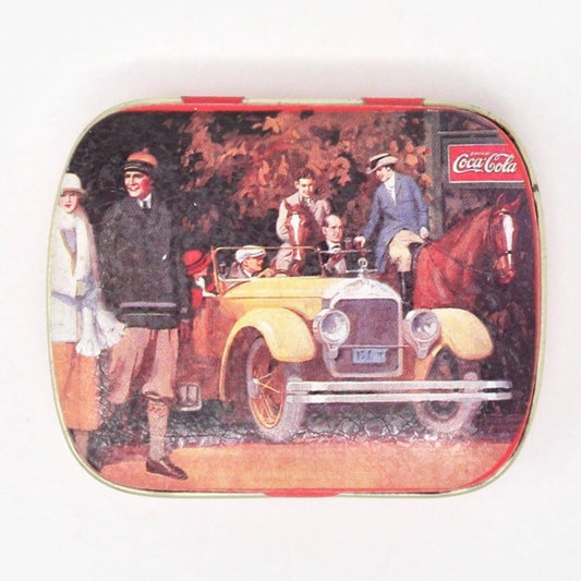 Pill Box, Coca Cola Advertisement, Vintage 1924 Touring Car