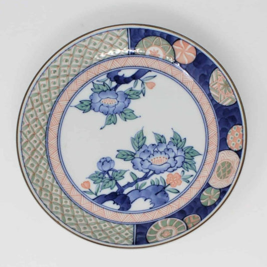 Bowl, Andrea by Sadek, Imari Pattern Pastels Blues, Vintage Japan