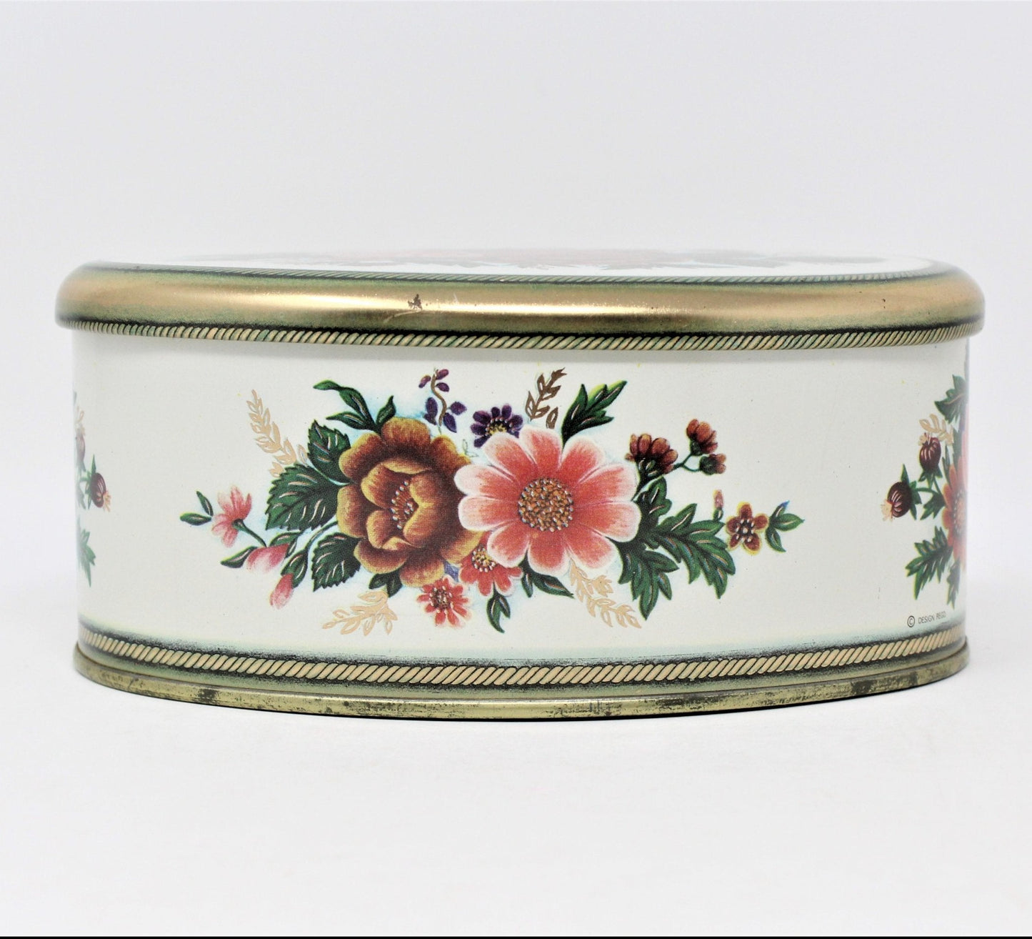 Tins, Gift Tin / Candy Tin, Meister, Florals, Oval, Vintage