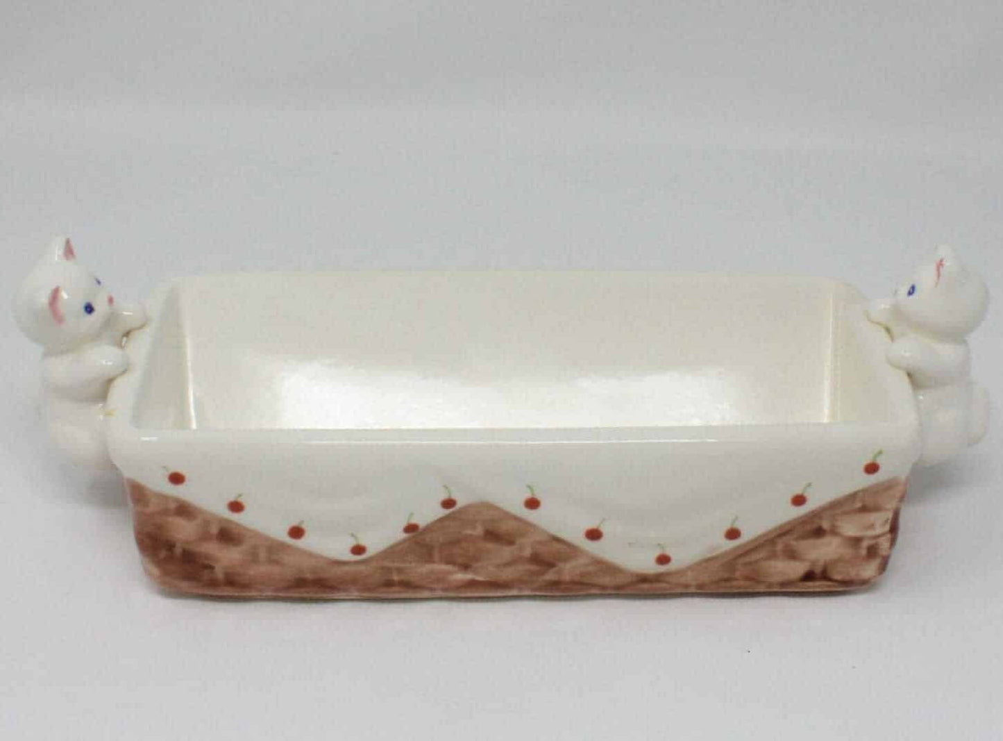 Cracker Server, Avon, Ceramic Basket with Kittens, Vintage