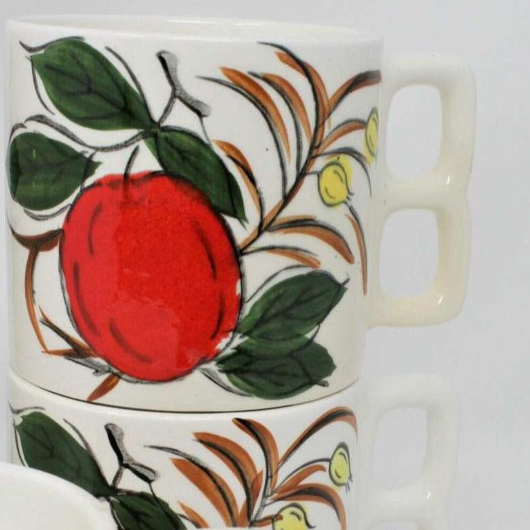 vintage hand painted apple mugs from Japan