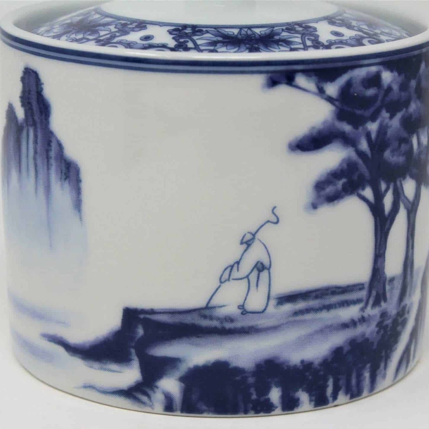 Sugar Bowl with Lid, CHINA, Canton Blue, Vintage