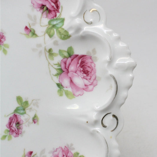 Bowl, M & Z Austria, Pink Roses, Antique