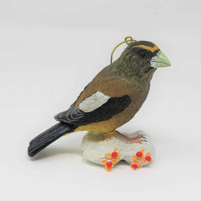 Ornament, Danbury Mint Songbird Collection, Evening Grosbeak, 2004