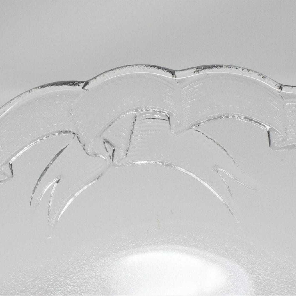 Platter, Mikasa, Holiday Bells, Embossed Glass, Oval, Vintage