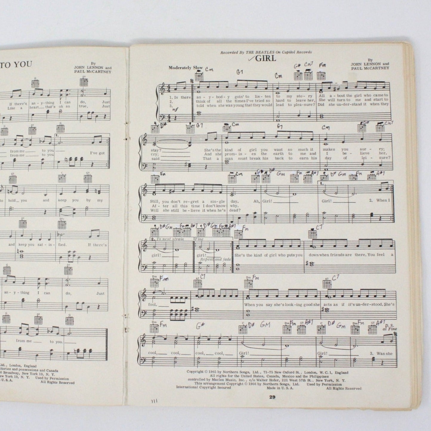 Songbook, The Golden Beatles, Lyrics / Photographs, Vintage 1965